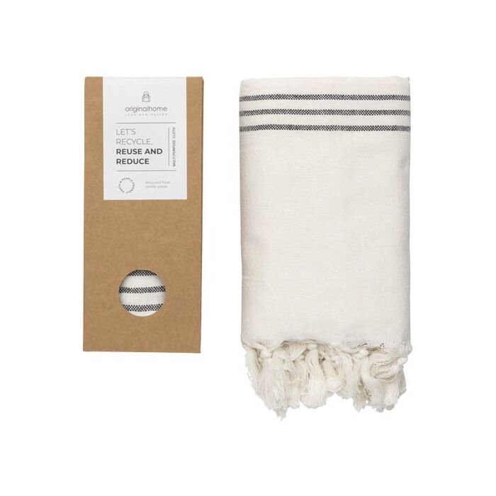 Originalhome tkanina z recyklingu — 85 x 175 cm-Złamana biel