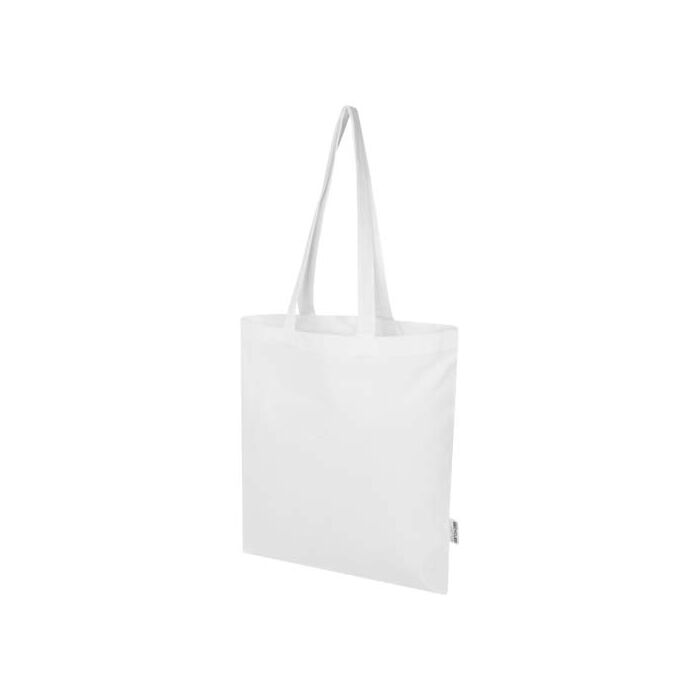 Madras Blend torba na zakupy z bawełny z recyklingu z certyfikatem GRS o gramaturze 140 g-m² i pojemności 7l-Biały Madras Blend torba na zakupy z bawełny z recyklingu z certyfikatem GRS o gramaturze 140 g-m² i pojemności 7l-Biały
