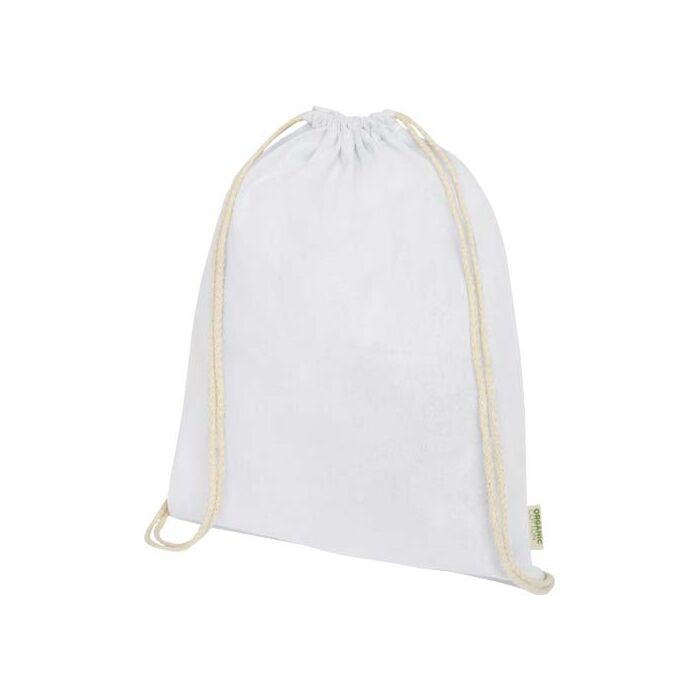 Odisha organiczny worek sznurowany z certyfikatem OCS o gramaturze 140 g-m², 5 l -Biały