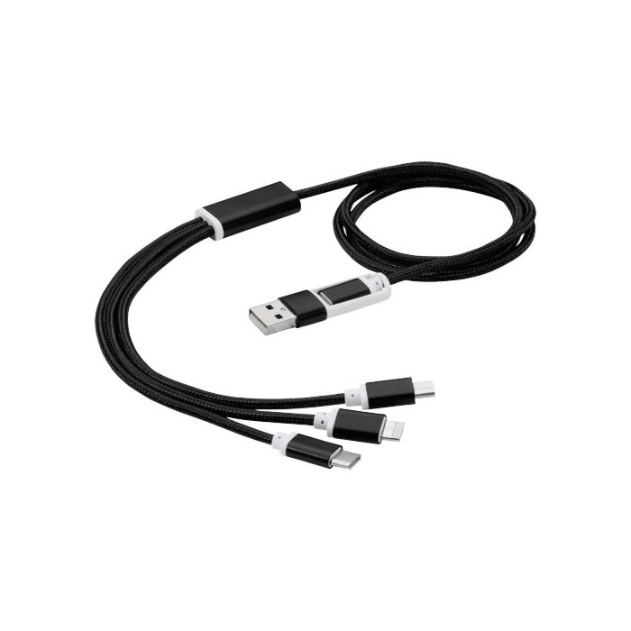 Kabel do ładowania 5 w 1 z podwójnym wejściem Versatile-niebieski