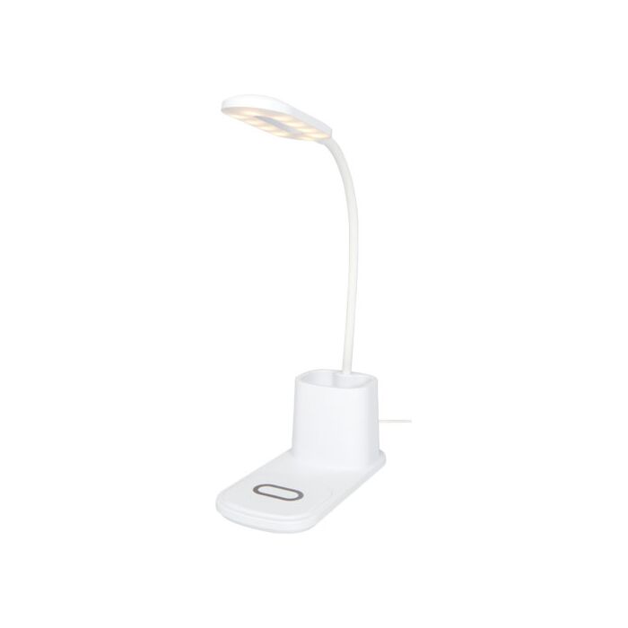 Bright lampa biurkowa i organizer z ładowarką bezprzewodową-Biały