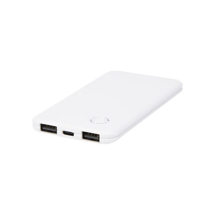 Slender smukły podwójny powerbank o pojemności 4000 mAh-Biały