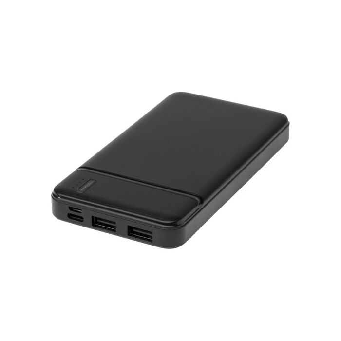Loop powerbank o pojemności 10 000 mAh z tworzyw sztucznych pochodzących z recyklingu -Czarny