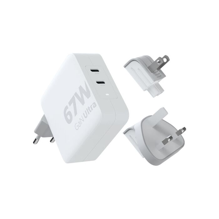 Xtorm XVC2067 GaNUltra ładowarka podróżna o mocy 67 W z kablem USB-C PD 100 W-Biały