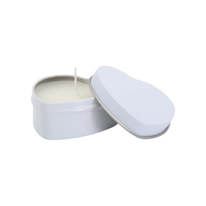 Blissful świeca w puszce w kształcie serca o zapachu wanilii-Biały