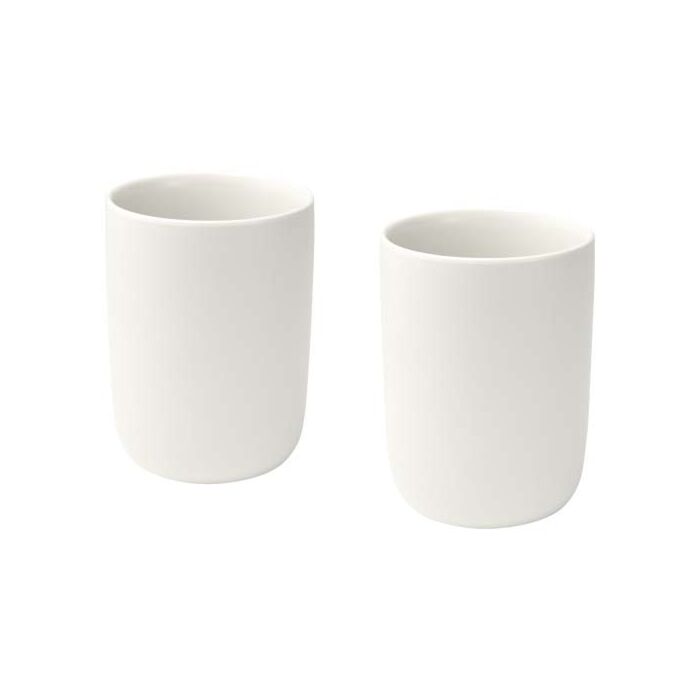 Male kubki ceramiczne o pojemności 350 ml - zestaw 2 sztuk-Biały