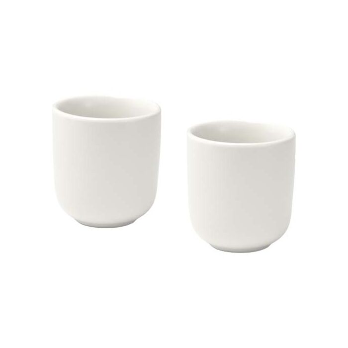 Male filiżanki ceramiczne do espresso o pojemności 90 ml - zestaw 2 sztuk-Biały