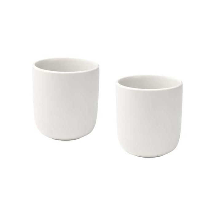 Male kubki ceramiczne o pojemności 200 ml - zestaw 2 sztuk-Biały