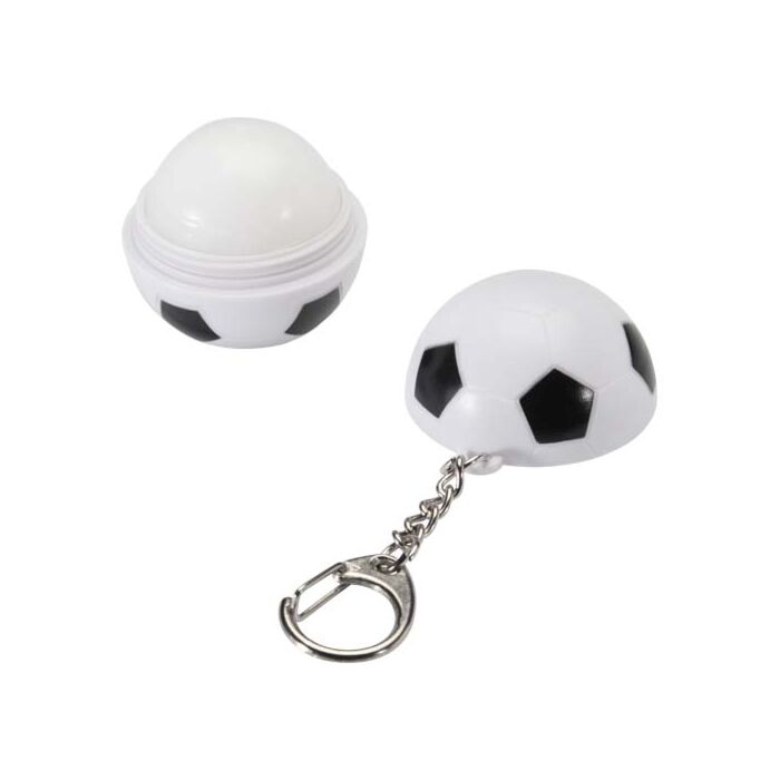 Rami balsam do ust w kształcie piłki nożnej o zapachu wanilii z filtrem SPF 15 i brelokiem-Czarny