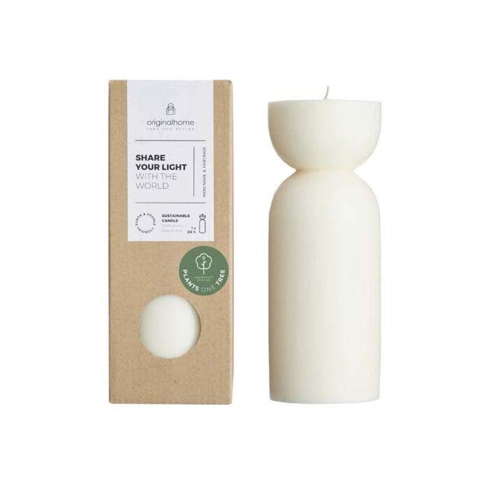 Originalhome świeca organiczna — średnia-Złamana biel