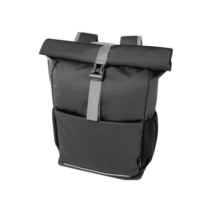 Aqua wodoodporna torba rowerowa o pojemności 20 l na 15-calowego laptopa wykonana z materiałów z recyklingu z certyfikatem GR-Czarny