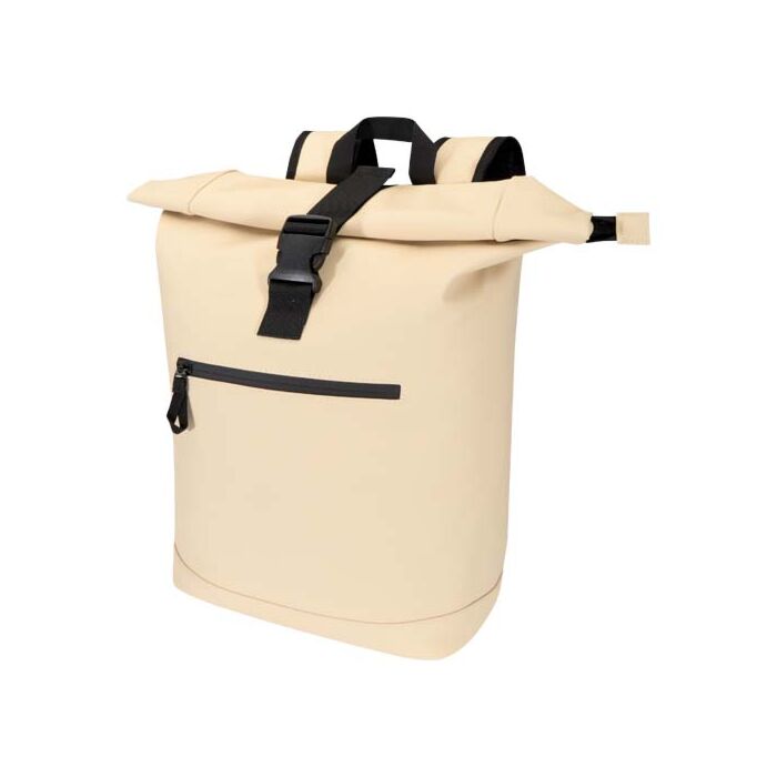 Resi Plus plecak na 15-calowego laptopa o pojemności 18 l z recyklingu, z certyfikatem GRS i zwijaną górną częścią-Oatmeal