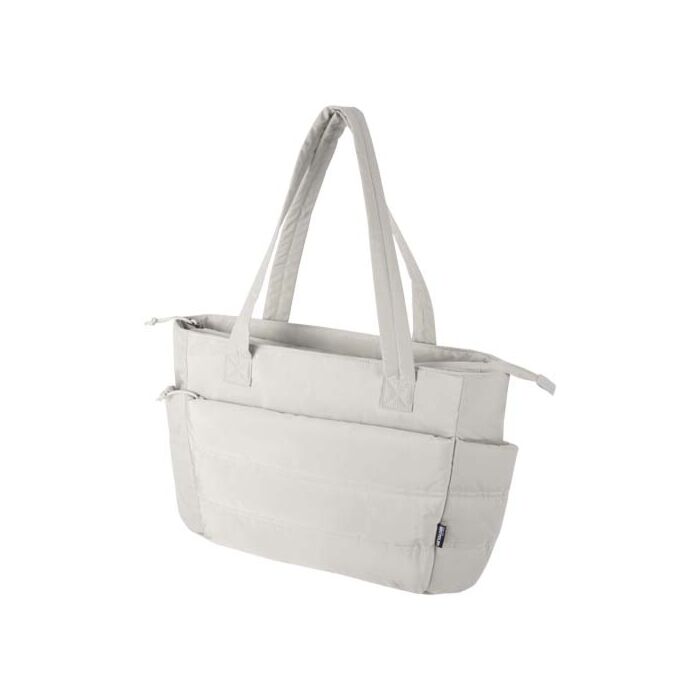 Puffer torba na zakupy z certyfikatem GRS z recyklingu na laptopa o przekątnej 15,6 cala, 18 l -Piaskowiec