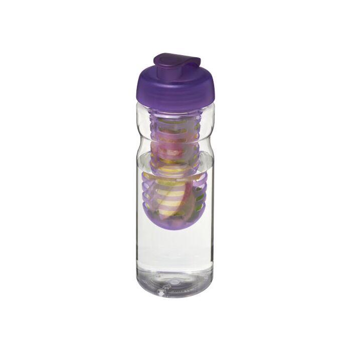 Bidon H2O Base® z wieczkiem na zacisk o pojemności 650 ml zmożliwością przyrządzania wody smakowej-Biały