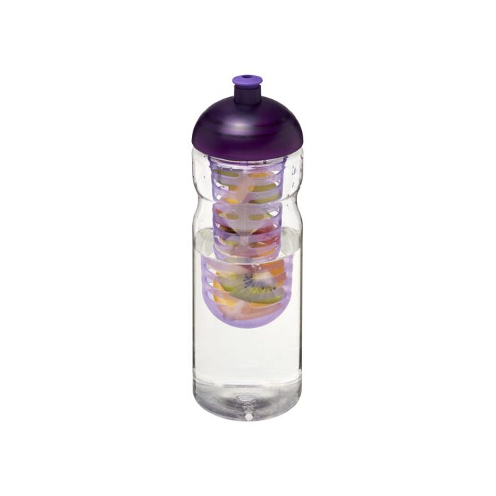 Bidon H2O Base® z wypukłym wieczkiem o pojemności 650 ml z możliwością przyrządzania wody smakowej-Biały