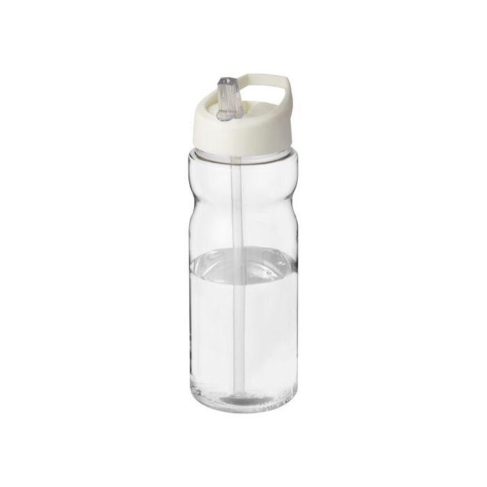 Bidon H2O Base® o pojemności 650 ml z wieczkiem z słomką-Biały
