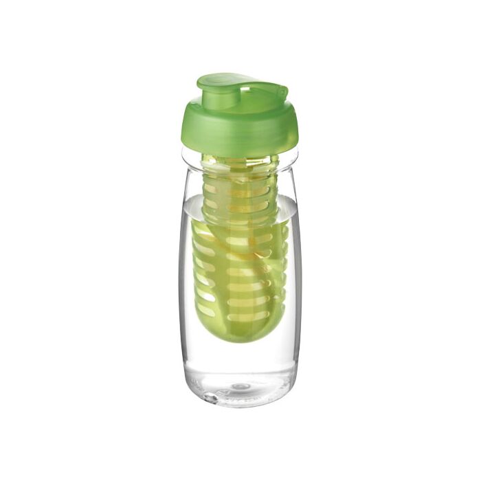 Bidon H2O Pulse® o pojemności 600 ml z wieczkiem zaciskowym zmożliwością przyrządzania wody smakowej-niebieski