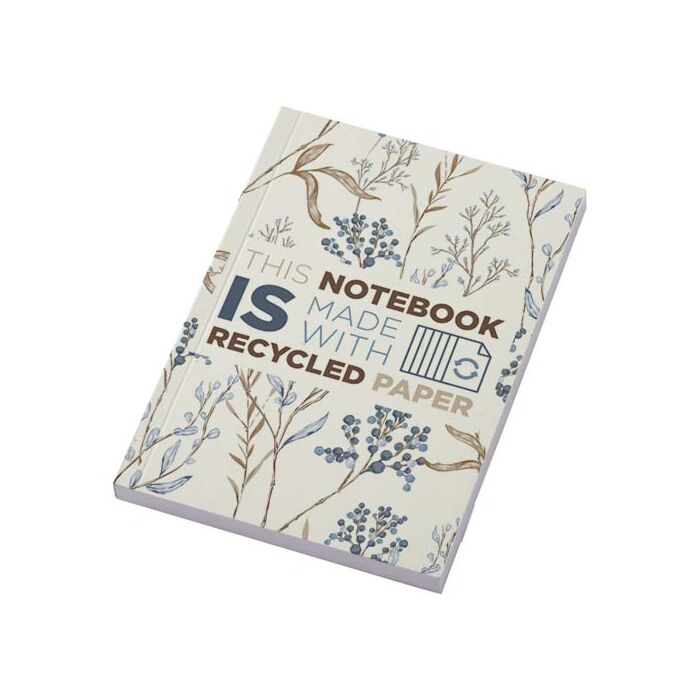 Notatnik A6 Novella Austen z miękkiej okładki z materiału z recyklingu, 100 kartek-Kość słoniowa Notatnik A6 Novella Austen z miękkiej okładki z materiału z recyklingu, 100 kartek-Kość słoniowa