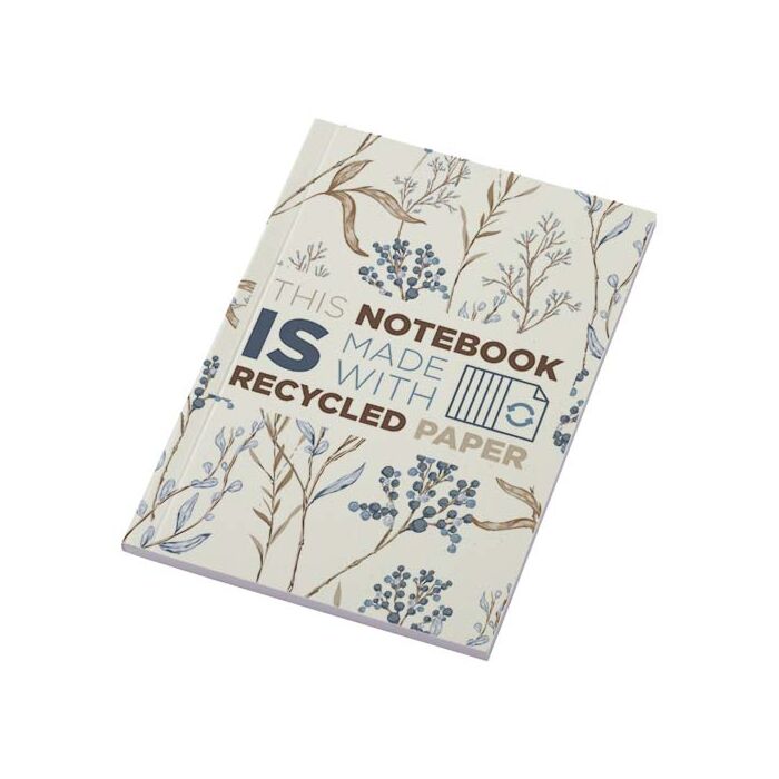 Notatnik A6 Novella Austen z miękką okładką z materiału z recyklingu, 50 kartek-Kość słoniowa Notatnik A6 Novella Austen z miękką okładką z materiału z recyklingu, 50 kartek-Kość słoniowa