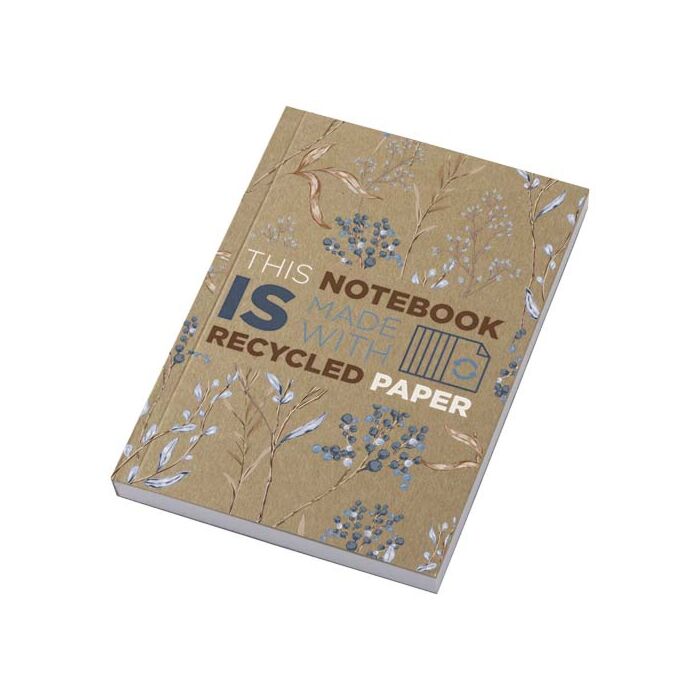 Notatnik A6 Novella Austen z miękką okładką z materiału z recyklingu, papier pakowy — 100 kartek-Piasek pustyni Notatnik A6 Novella Austen z miękką okładką z materiału z recyklingu, papier pakowy — 100 kartek-Piasek pustyni