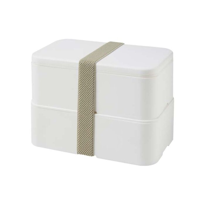MIYO POP dwupoziomowe pudełko śniadaniowe 700+700 ml-Biały