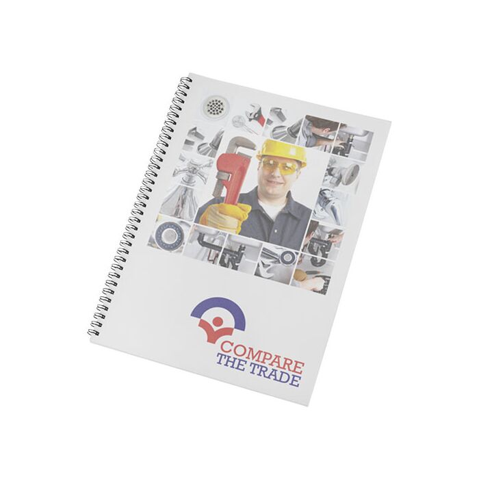 Notatnik Desk-Mate® w formacie A4 z przedziałką i okładką wykonaną z PP-Biały