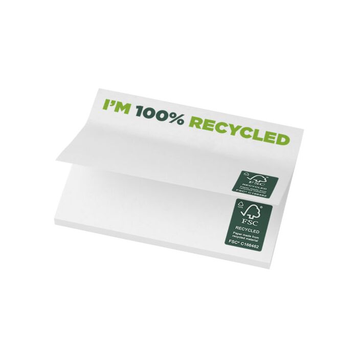 Karteczki samoprzylepne z recyklingu o wymiarach 100 x 75 mm Sticky-Mate®-Biały