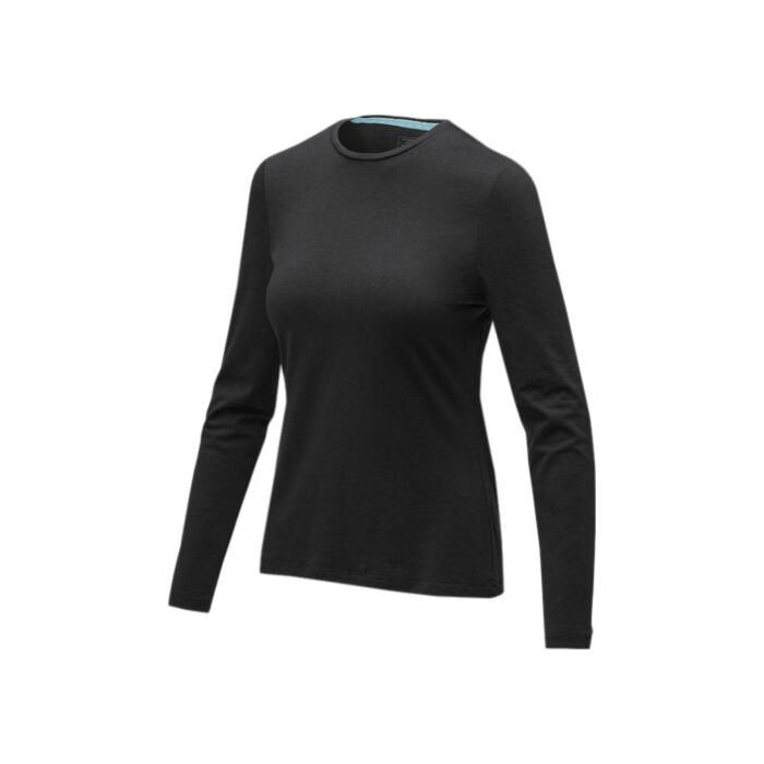 Damski T-shirt organiczny Ponoka z długim rękawem-Biały