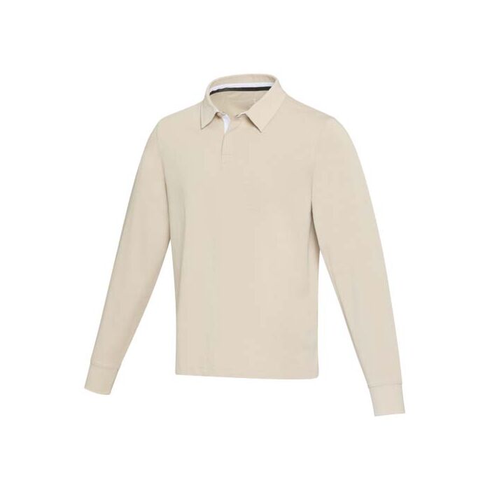 Clyde unisex organic rugby polo sweatshirt-Oatmeal