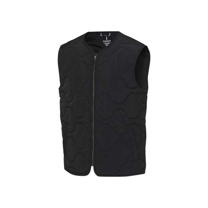 Quartz pikowany bezrękawnik typu unisex z recyklingu z certyfikatem GRS-Czarny