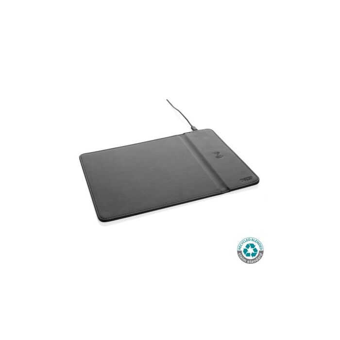 Podkładka pod mysz Swiss Peak, ładowarka bezprzewodowa 10W, PU z recyklingu