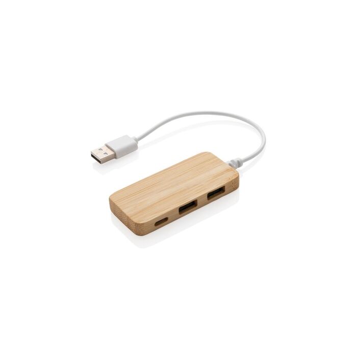 Bambusowy hub USB 2.0 z USB typu C