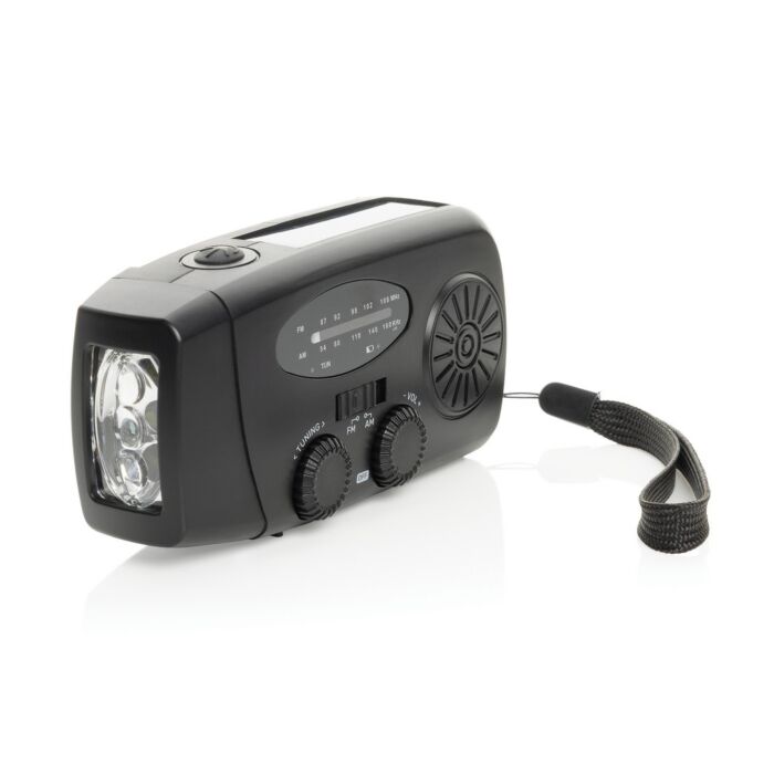 Radio survivalowe AM-FM, power bank 1800 mAh, latarka RescueWave