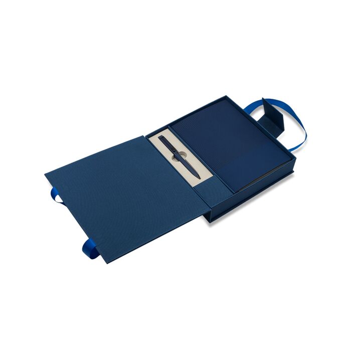 Zestaw upominkowy notes z długopisem Lovina, granatowy