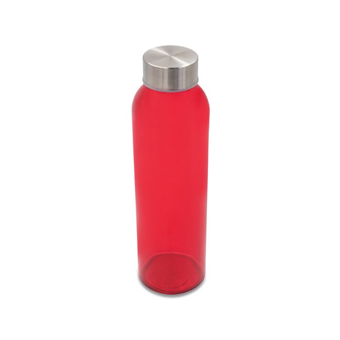 Kolorowa, szklana butelka Aqua Kuba 500 ml, czerwony Kolorowa, szklana butelka Aqua Kuba 500 ml, czerwony