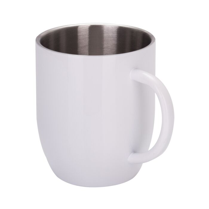 Kubek stalowy z powłoką sublimacyjną Alis 350 ml , biały