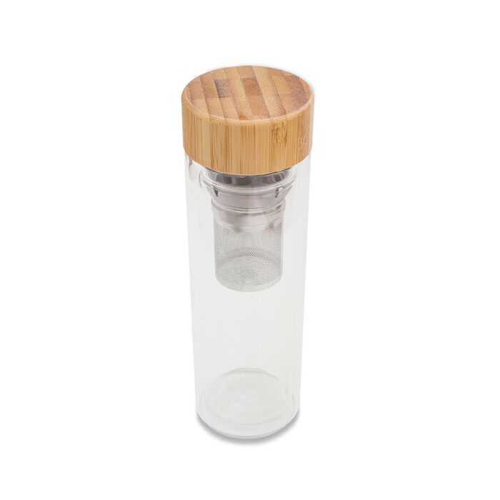 Szklana butelka z zaparzaczem Celle 420 ml, transparentny