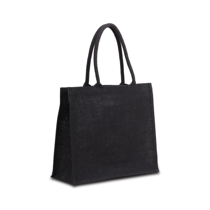 Torba na zakupy z juty Natural Shopper, czarny