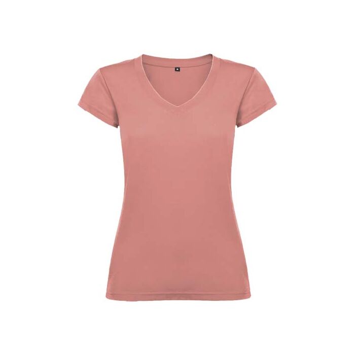Victoria damska koszulka z krótkim rękawem i dekoltem w serek-Clay Orange