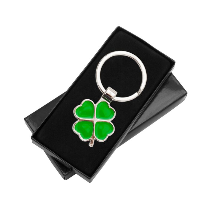 Brelok Clover Luck, zielony-srebrny