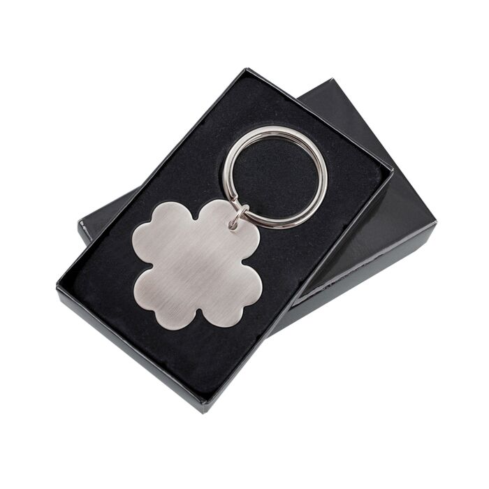 Brelok metalowy 4-leaf clover, srebrny