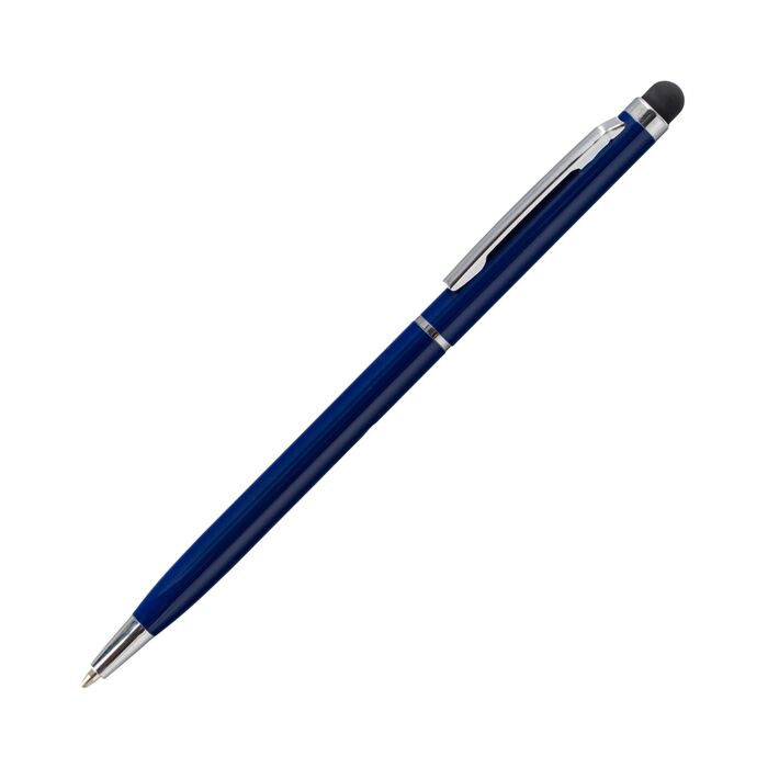 Długopis aluminiowy Touch Tip, granatowy