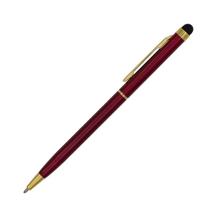 Długopis aluminiowy Touch Tip Gold, czarny