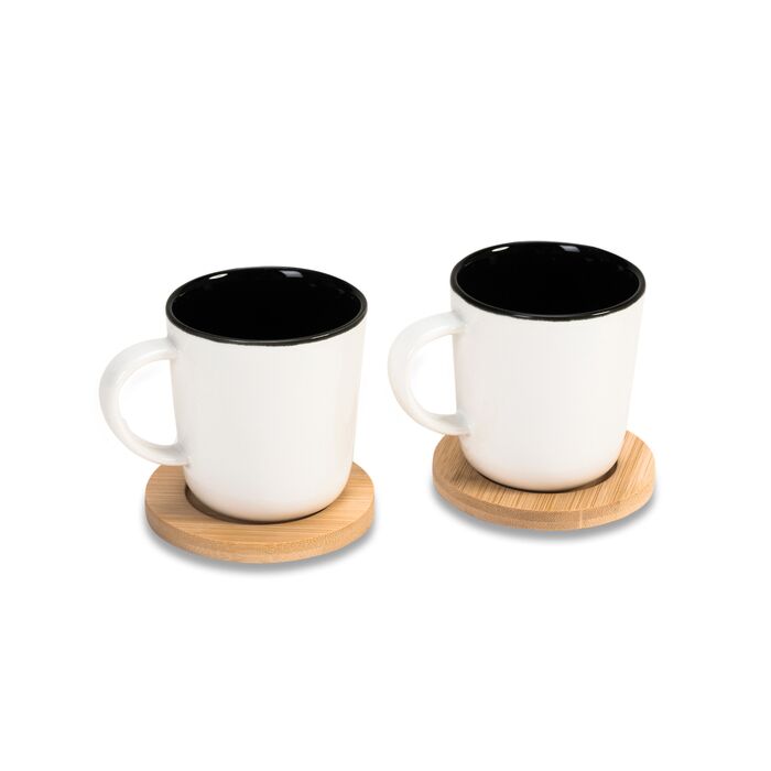 Zestaw 2 ceramicznych kubków Kerala, biały