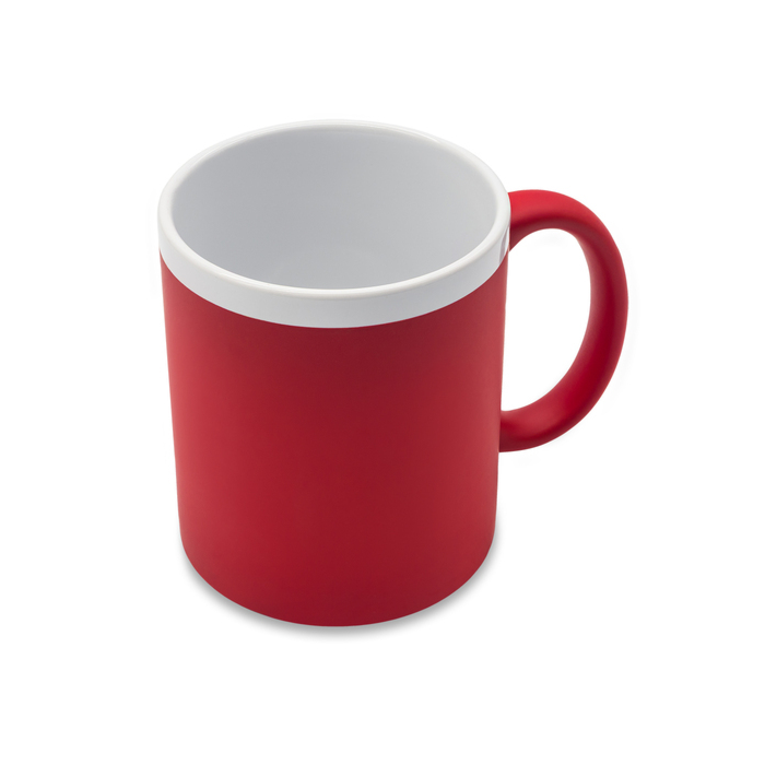 Kubek ceramiczny Velutti 350 ml, czerwony