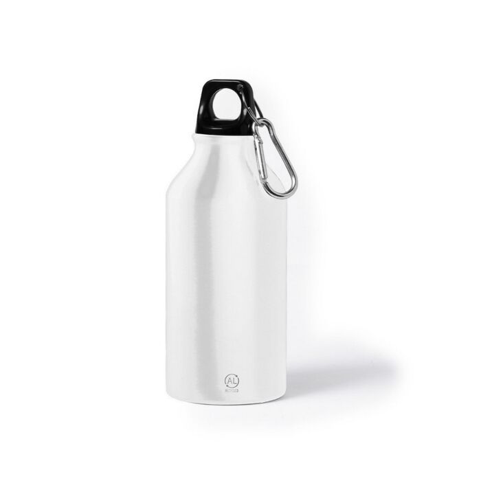 Butelka sportowa 400 ml z aluminium z recyklingu, z karabińczykiem Butelka sportowa 400 ml z aluminium z recyklingu, z karabińczykiem