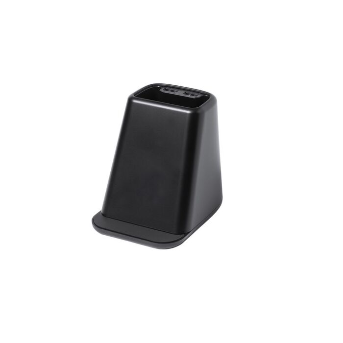 Ładowarka bezprzewodowa 5W-15W, 2 wyjścia USB, pojemnik na przybory do pisania, stojak na telefon
