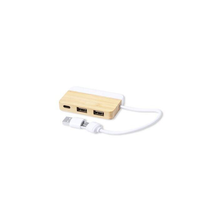 Bambusowy hub USB i USB typu C