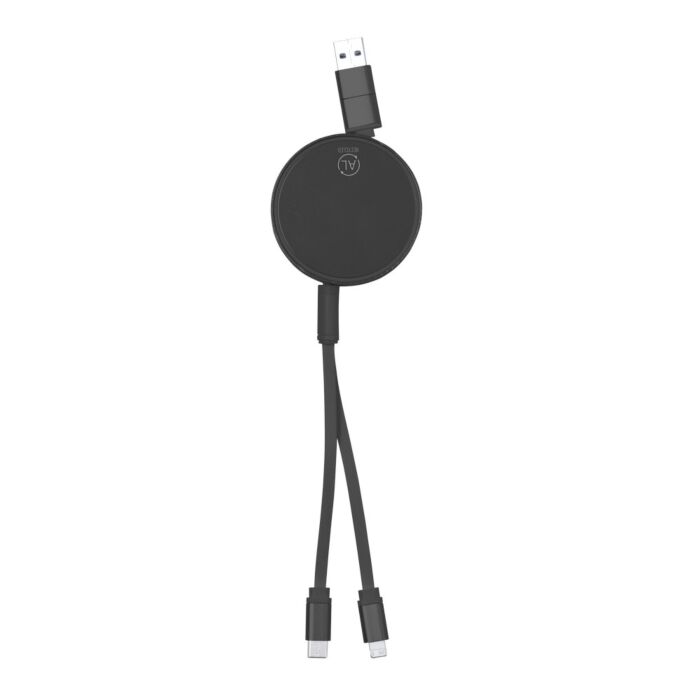 Zwijany kabel do ładowania i synchronizacji z aluminium z recyklingu Zwijany kabel do ładowania i synchronizacji z aluminium z recyklingu