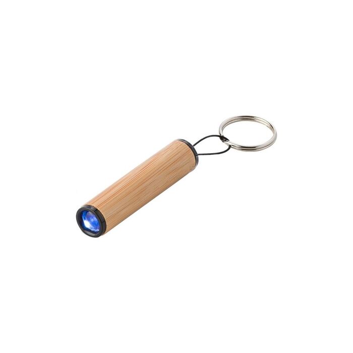 Bambusowy brelok do kluczy, lampka LED